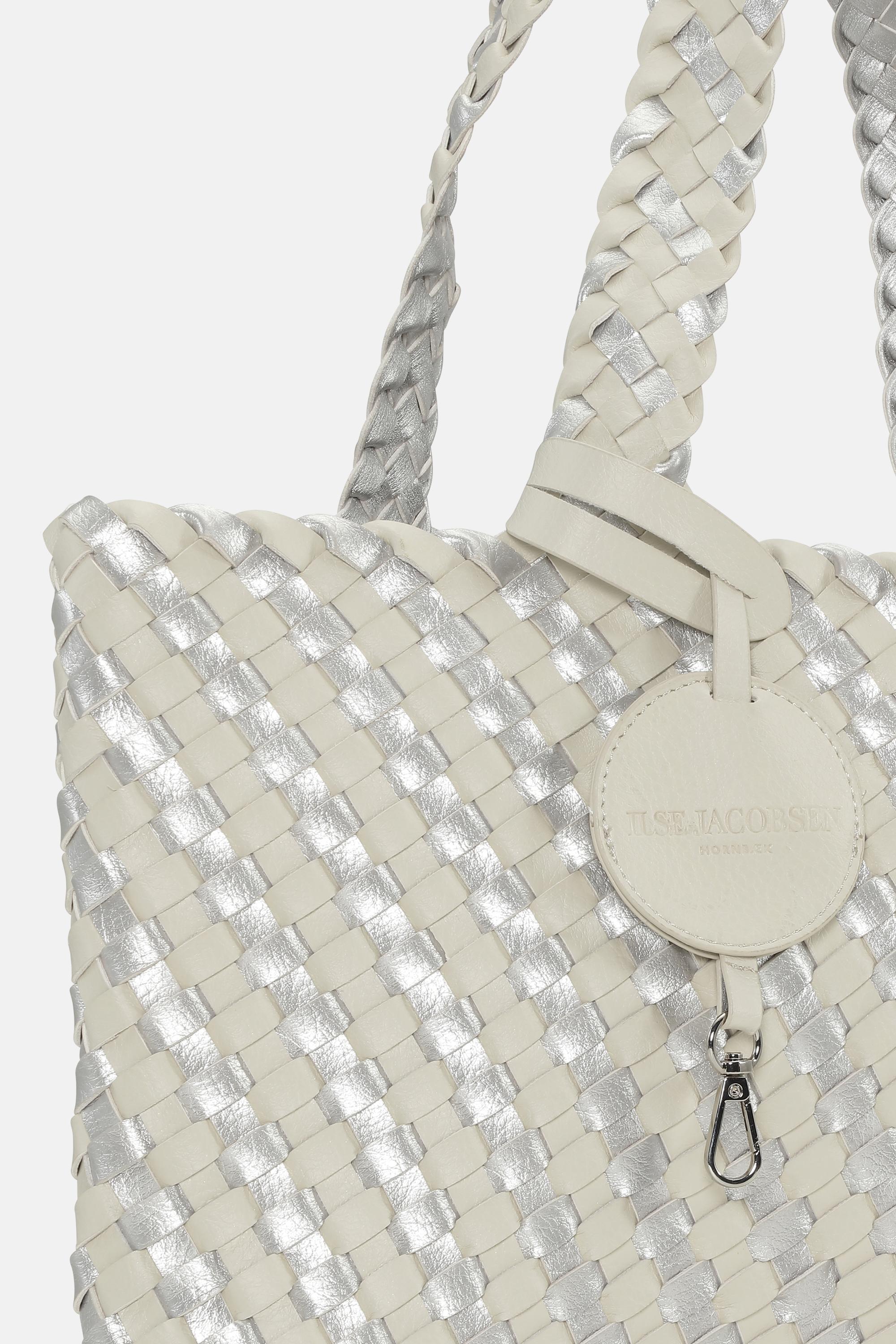Tote Bag Flettet - Milk Creme Silver